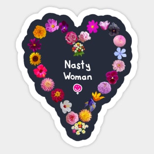 Nasty Woman Floral Heart Sticker